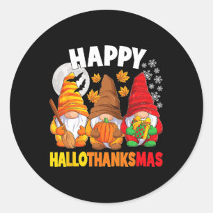 Happy HalloDankeMas Halloween Erntedank Christ Runder Aufkleber