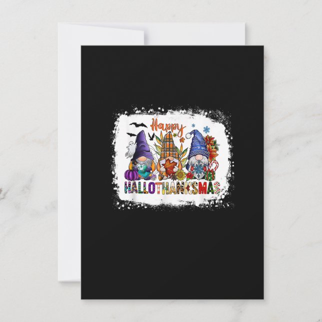 Happy HalloDankeMas Halloween Gnomes Erntedank Einladung (Vorderseite)