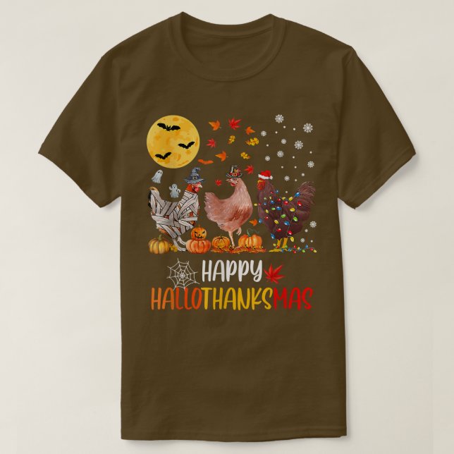 Happy Hallothankmas Chicken T-Shirt (Design vorne)