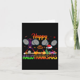 Happy Hallothanksmas Badminton Witch Hat Weihnacht Karte