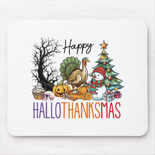 Happy Hallothanksmas Clipart Mousepad (Vorne)