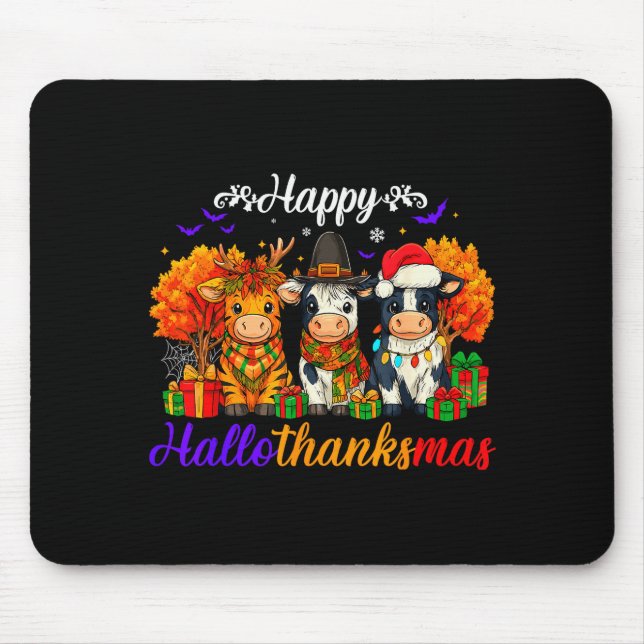 Happy Hallothanksmas Cows For Farmer  Mousepad (Vorne)