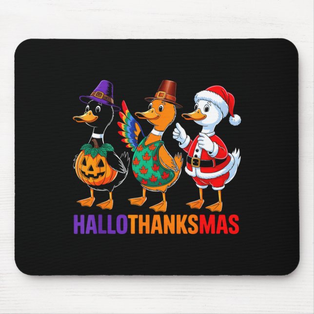 Happy Hallothanksmas Duck Lover Halloween Merry Ch Mousepad (Vorne)
