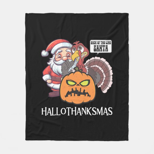 Happy Hallothanksmas Fleecedecke (Vorderseite)