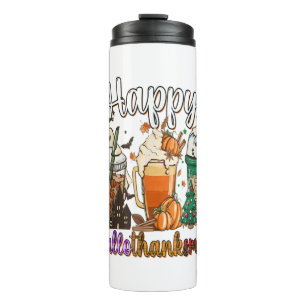 Happy Hallothanksmas Funny Halloween Erntedank Thermosbecher
