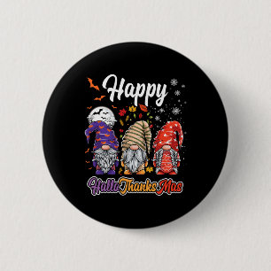 Happy Hallothanksmas Gnomes Halloween Erntedank Button