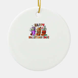 Happy Hallothanksmas Gnomes Halloween Erntedank Keramik Ornament