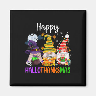 Happy Hallothanksmas Gnomes Halloween Erntedank Magnet