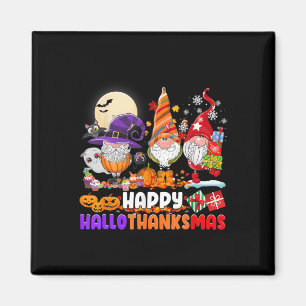 Happy Hallothanksmas Gnomes Halloween Erntedank Magnet