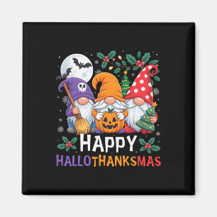Happy Hallothanksmas Gnomes Halloween Erntedank Magnet