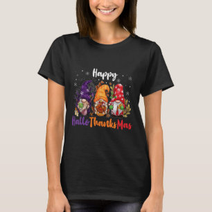 Happy Hallothanksmas Gnomes Lover Halloween Merry T-Shirt