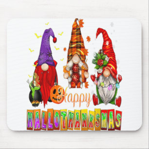 Happy Hallothanksmas Gnomes Lover Halloween Thanks Mousepad