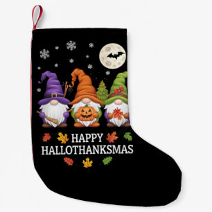 Happy Hallothanksmas Gnomes Lover Halloween Xmas Kleiner Weihnachtsstrumpf