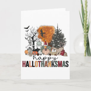 Happy Hallothanksmas Halloween Erntedank Christ Karte