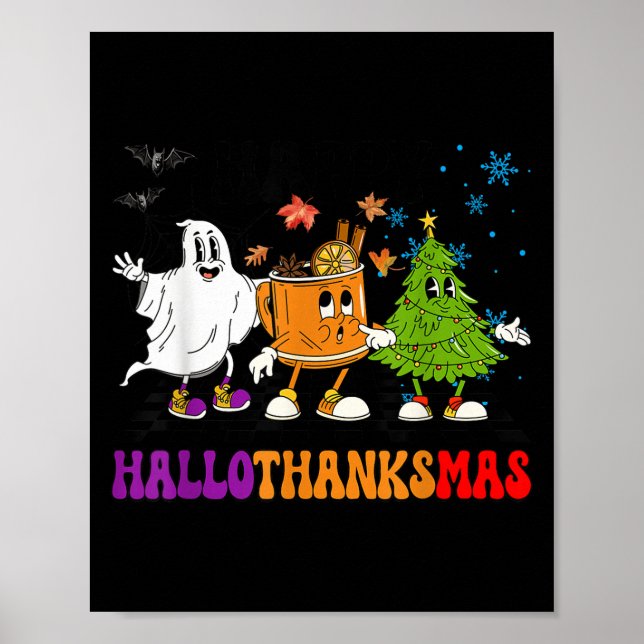 Happy Hallothanksmas Halloween Erntedank Christ Poster (Vorne)