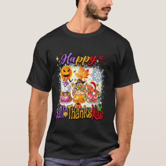 Happy Hallothanksmas Halloween Erntedank Christ T-Shirt
