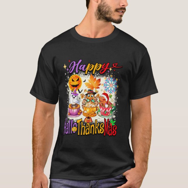 Happy Hallothanksmas Halloween Erntedank Christ T-Shirt (Vorderseite)