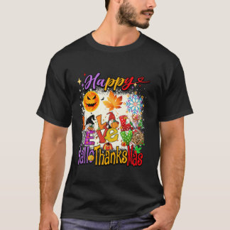 Happy Hallothanksmas Halloween Erntedank Christ T-Shirt