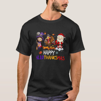 Happy Hallothanksmas Halloween Erntedank Christ T-Shirt