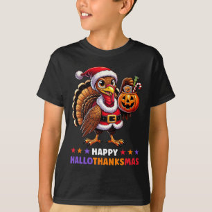 Happy Hallothanksmas Halloween Erntedank Xmas F T-Shirt