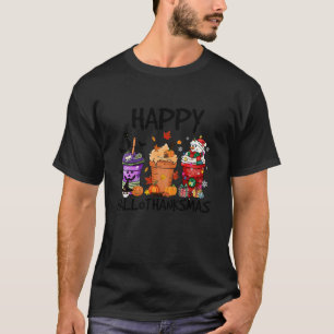 Happy Hallothanksmas Kaffee Pumpkin Gewürz Iced Sn T-Shirt