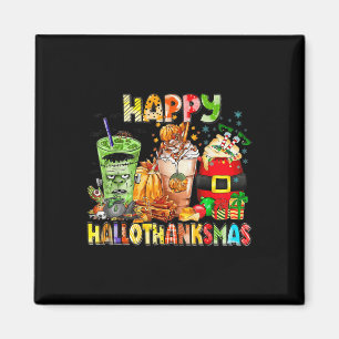 Happy Hallothanksmas-Kaffeehauskaffee Halloween-Er Magnet