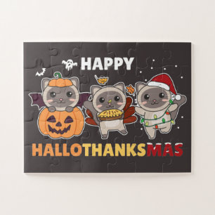 Happy Hallothanksmas Katzenweihnachtslephant Jigsa