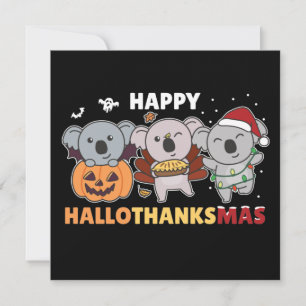 Happy Hallothanksmas Koalas Christmas Koala Invita Einladung