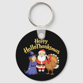 Happy HalloThanksmas liebt Design Schlüsselanhänger