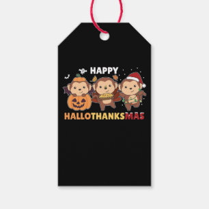 Happy Hallothanksmas Monkey Christmas Monkeys Geschenkanhänger