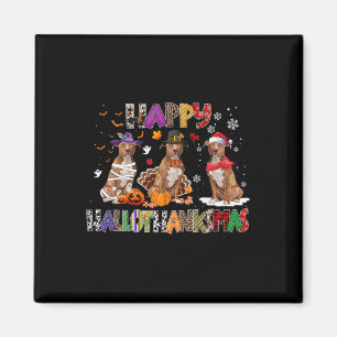 Happy Hallothanksmas Pitbull Hund Lover Halloween Magnet