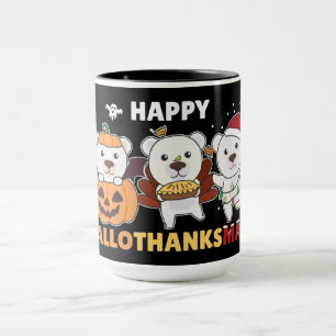 Happy Hallothanksma's Polar Bear Christmas Polar Tasse