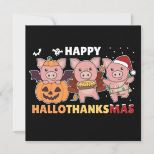 Happy Hallothanksmas Schweine Weihnachtsfeierliche Einladung