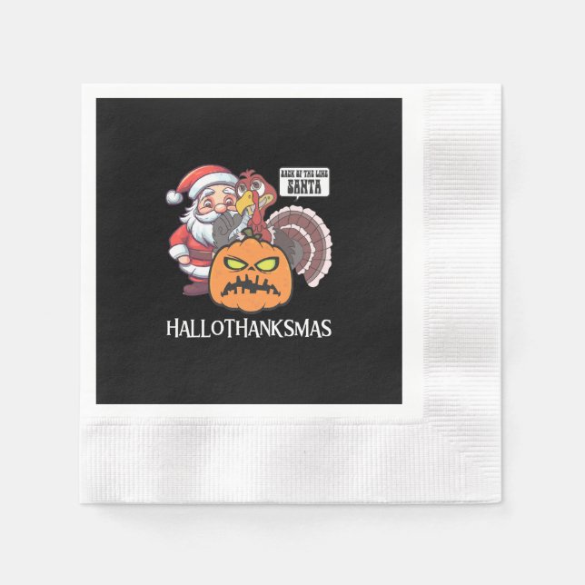 Happy Hallothanksmas Serviette (Vorderseite)
