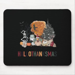 Happy Hallothanksmas Skeleton Türkei Weihnachtsfes Mousepad