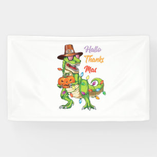 Happy Hallothanksmas T Rex Halloween Erntedank Banner
