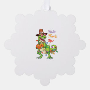 Happy Hallothanksmas T Rex Halloween Erntedank Ornament Karte