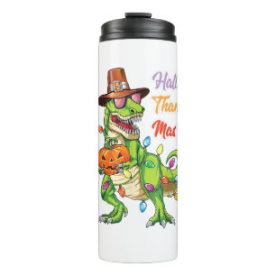 Happy Hallothanksmas T Rex Halloween Erntedank Thermosbecher