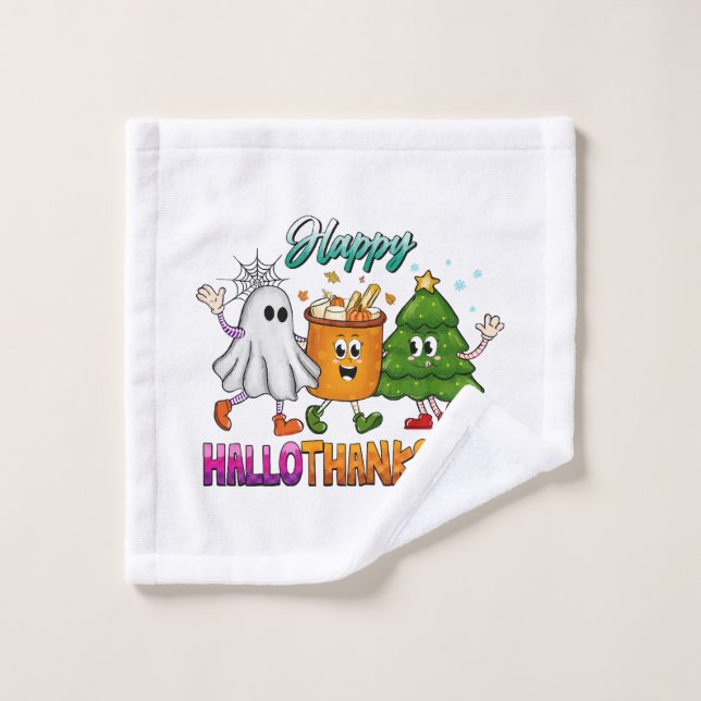 Happy Hallothanksmas Waschlappen (Waschlappen)