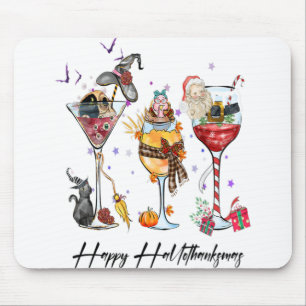 Happy HallowDankeMas Wine Glass Erntedank Chris Mousepad