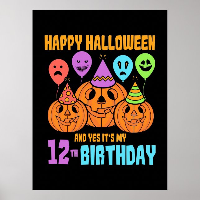 Happy Halloween 12th Birthday Poster (Vorne)