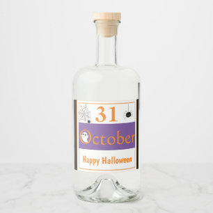 Happy Halloween 31. Oktober Spider Halloween-Party Alkoholflaschenetikett