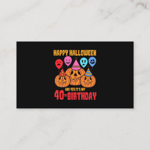 Happy Halloween 40. Geburtstag Visitenkarte