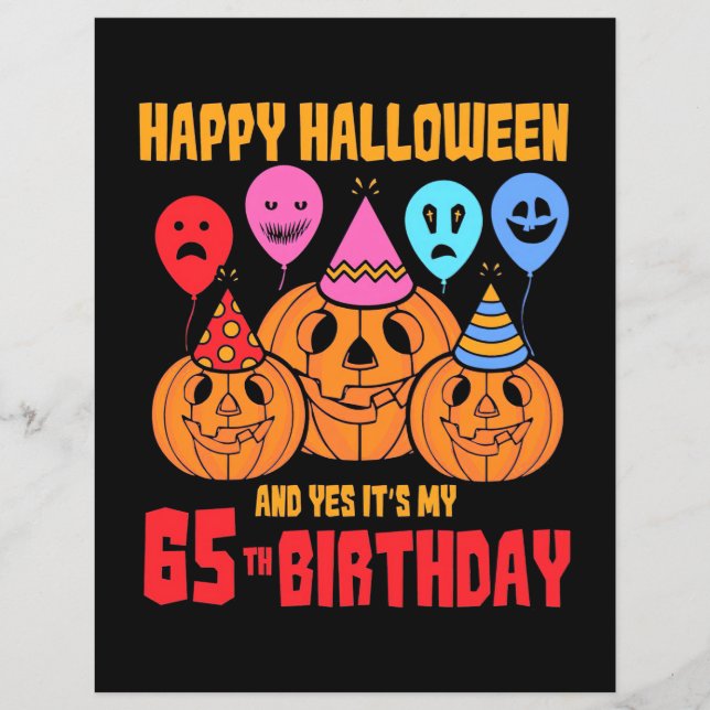 Happy Halloween 65. Geburtstag (Vorderseite)