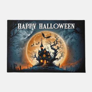 Happy Halloween Altes Spuk Haus Fußmatte