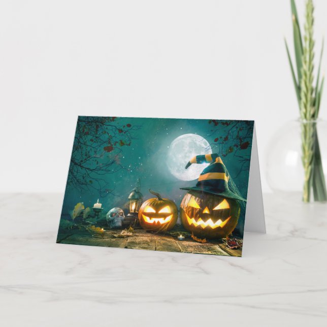 Happy Halloween Art Funny Kürbislaterne Halloween Karte (Vorderseite)