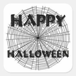 Happy Halloween auf Spider Web Text Aufkleber