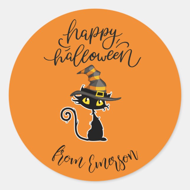 Happy Halloween aus dem benutzerdefinierten Famili Runder Aufkleber (Vorderseite)