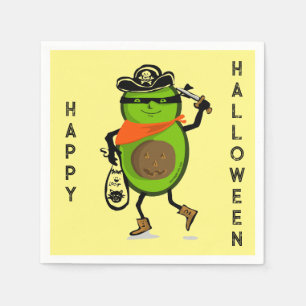 Happy Halloween Avocado Pirate Serviette