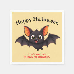 Happy Halloween Bat Custom Serviette